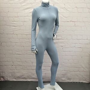 Glamaker Women One Piece Bodycon Jumpsuit - Long Sleeve High Waist Embroidery L